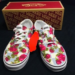 Vans checker/floral shoes.